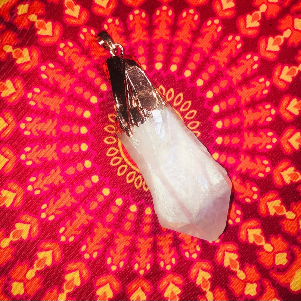 ROSE GOLD DIPPED QUARTZ CHARM